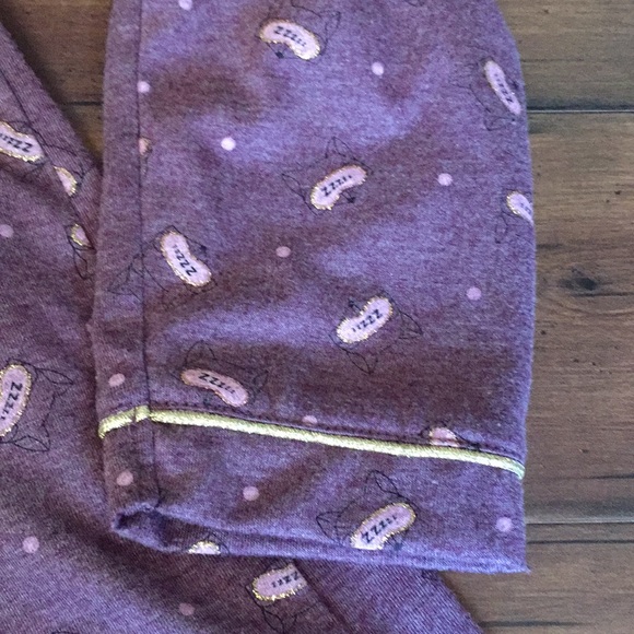 Comfort & co purple and gold fox print pajamas size small top xs pants - Picture 5 of 9
